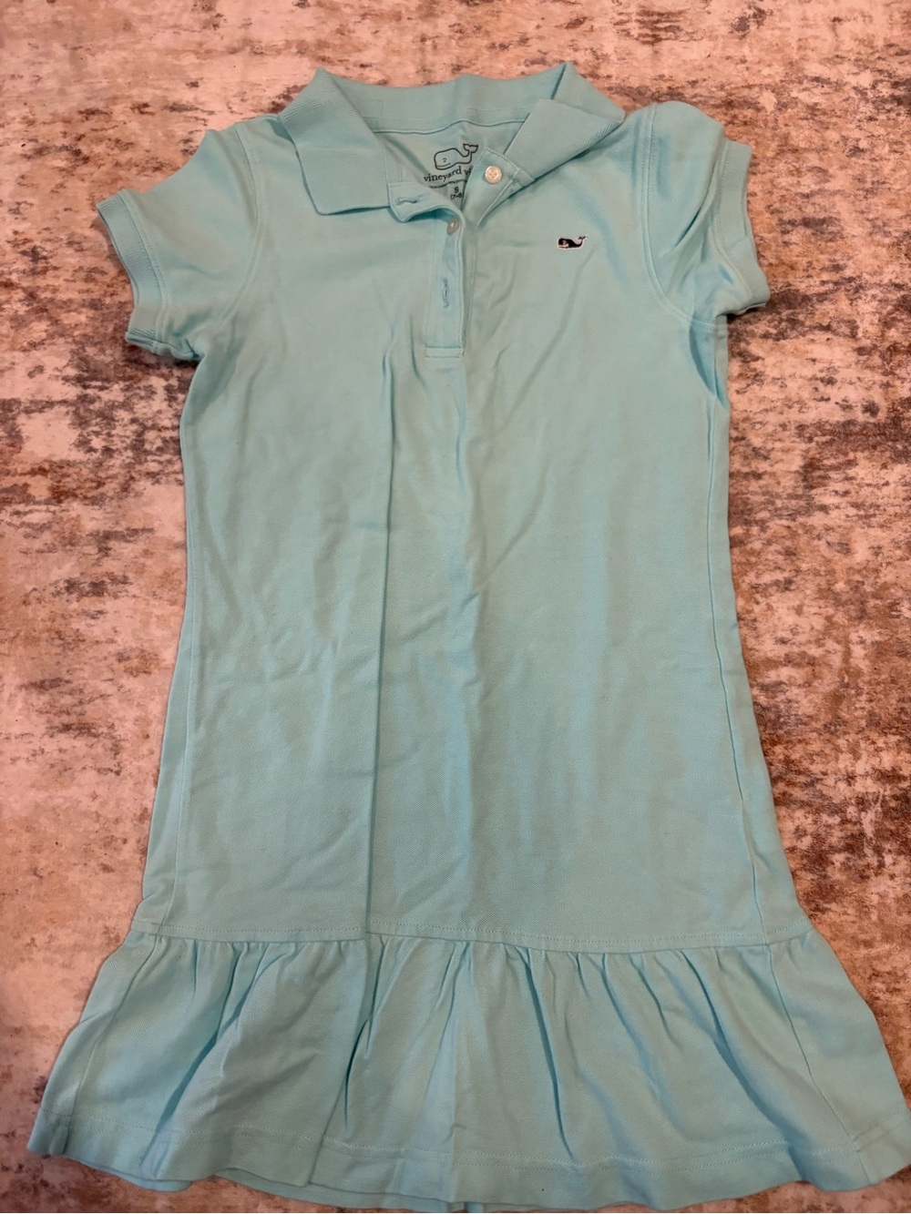 Vineyard Vines Girls Polo Ruffle Dress - Seafoam